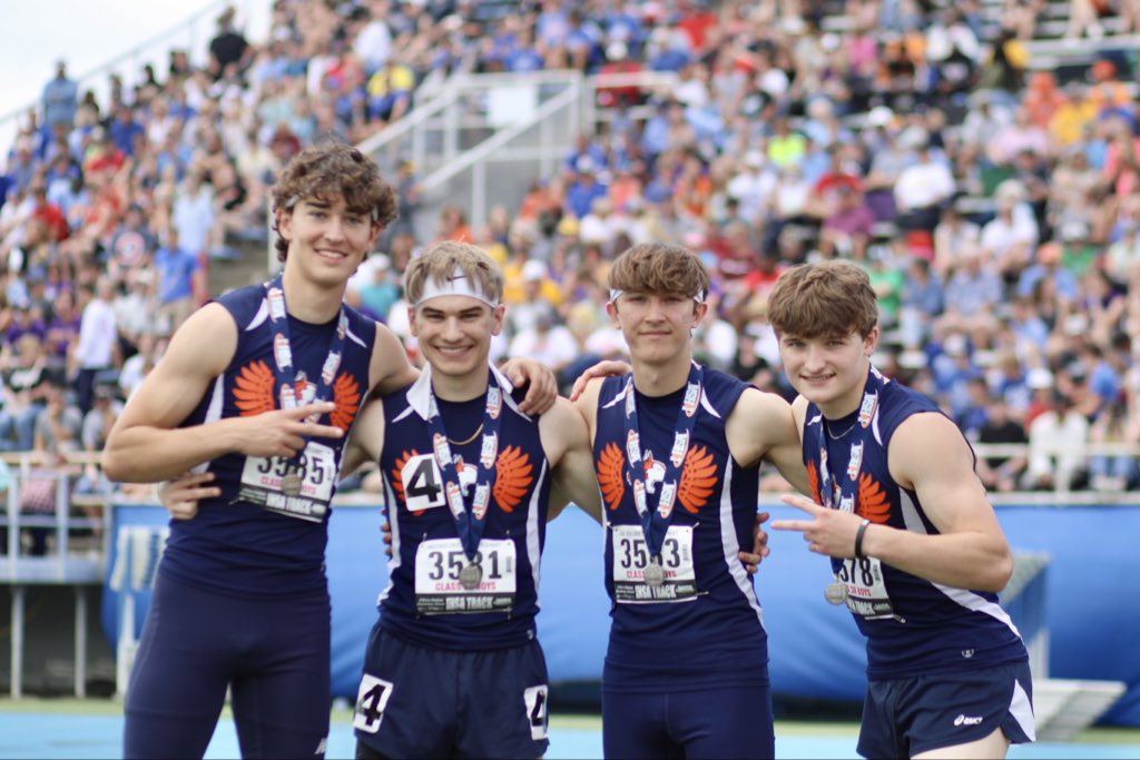 Coach_Arthurs90's tweet photo. Huskies FINISH the 2022 T&amp;F season…..

*3rd most points in Naperville North history

*Highest relay finishes in Naperville North history

*1st 100m All-State finish in Naperville North history

*Brian Holmes All-State finish - LEGENDARY

Proud is an understatement!

🔵🟠🐺🔵🟠 https://t.co/MSBtwsmZxg