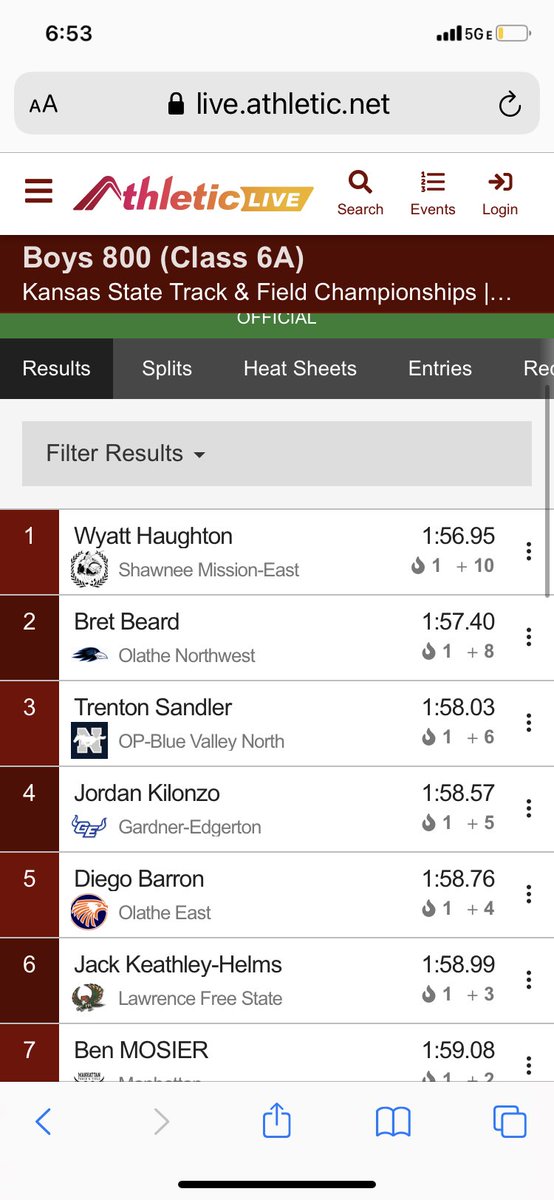 Trenton Sandler runs a smart race and is all-state in the 800! Way to go Trenton! 

🥉@trentonsandler_
