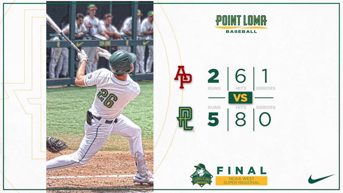 ⚾️ | HEADED TO CARY!

POINT LOMA IS HEADING TO NORTH CAROLINA FOR THE NCAA DII Baseball National Championships!

<a href="/PLNUBaseball/">PLNU Baseball</a> | <a href="/PLNU/">Point Loma Nazarene University</a> 

#Glorify x #Zeal x #MakeItBetter