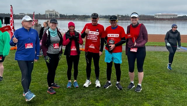 MS_Australia's tweet photo. 2022 #mswalkrunroll in #CBR is underway in balmy 3 degrees 🚶♂️🏃♀️👨🦽 MS Australia's #CBR team, including CEO @RohanGreenland, braved the elements.
Congratulations to all those particicpating today whether you're in Melbourne, Sydney, Launceston or Canberra!
#multiplesclerosis https://t.co/X6Dadrgigs