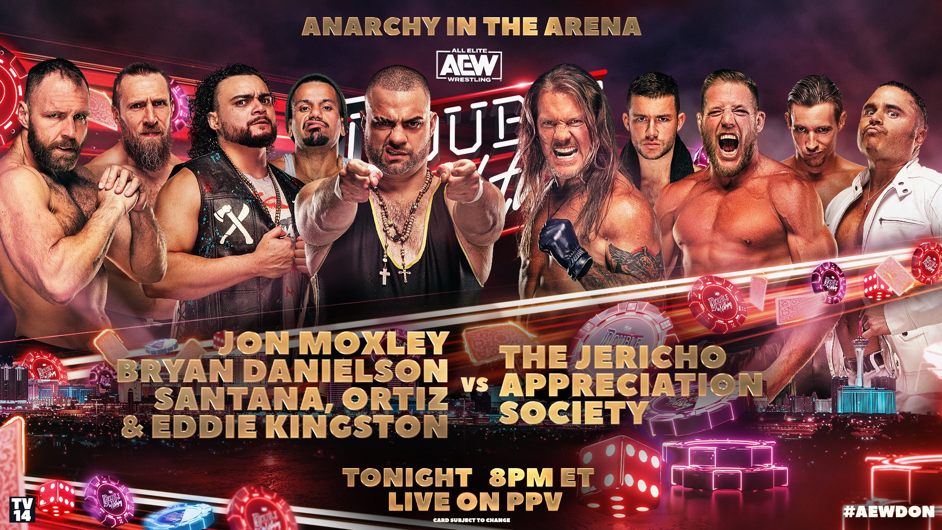 All Elite Wrestling on Twitter: "Anarchy in the Arena | #AEWDoN Double or Nothing, LIVE! Tonight on PPV ▶️ https://t.co/pmxXd6gmZc https://t.co/HXermCnxpf" / Twitter