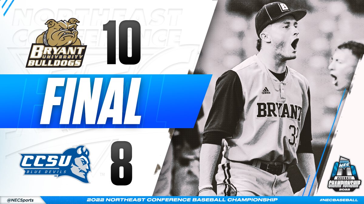 Leftfielder Shane Kelly drove in three , including one as part of a 4-run 9th inning, to propel @bryantathletics into the Championship Round! #NECBaseball⚾️🏆