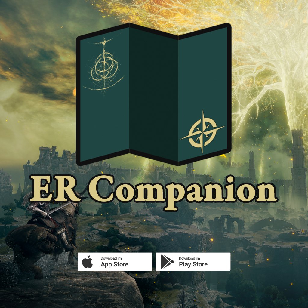 SoftwareNotion's tweet photo. ER Companion is now available for iOS and Android. 

Unofficial interactive offline map, tracker, build planner, guide and much more for Elden Ring.
https://t.co/19yfVC45Q6

#ELDENRING #ELDEN_RING #Eldenlord #gaming https://t.co/P7PMSQROIy