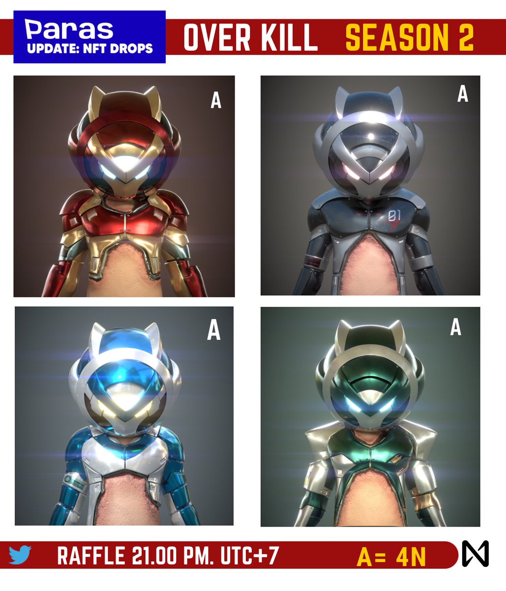 Today we have raffler OverKill SS 2 ⭕️⚔️
29/5/2022🔥🔥🔥🔥
Rank A | 4 Near
21.00 pm. UTC+7 ⁉️

Discord : discord.com/invite/73sCx3C…
.
#NEARnft #PARASnft #NFTdrop #NFTs #NFTCommunity #NFTLaunch #nftcollector #NFTTHAILAND #NFTartists
