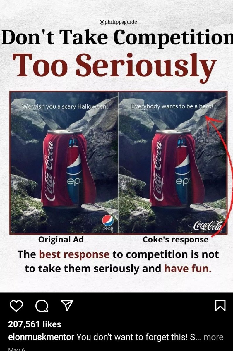 Bossman606's tweet photo. Found this post about an ad that Pepsi made about coke and cokes response on the right, I thought that coke took the negative comment and turned it into a positive one and they did it in a clever way. #writ318mu https://t.co/py1mwcLKoo