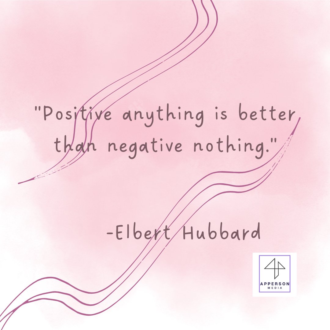 "Positive anything is better than negative nothing." #smallbusiness #stayingpositive #ideas #time #quoteoftheday #socialmedia #selflove #share #appersonmedia
