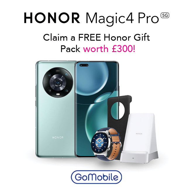 GoMobileRetail's tweet image. Claim a FREE #HONOR gift pack worth £300 when you pre-order the #HONORMagic4Pro from GoMobile. Full T&amp;amp;C's can be found in store or on our website.