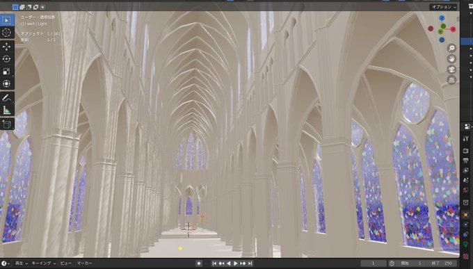 今回の背景はBlenderで作って、ステンドグラスの枠と光だけ描き足しました。ドレスはだいぶ前に考えたオリキャラたちのドレス設定の中で、ルネサンスっぽいのをずっと描きたいなと思っていたので描いてみました～! 