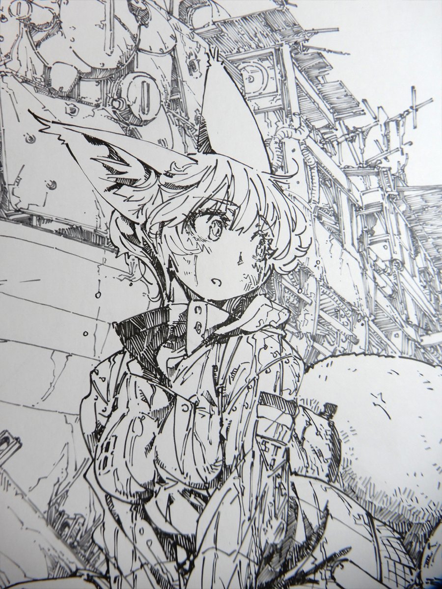 線画。このシリーズでは特に手の込んだものになりました。
#線画 #狐娘 