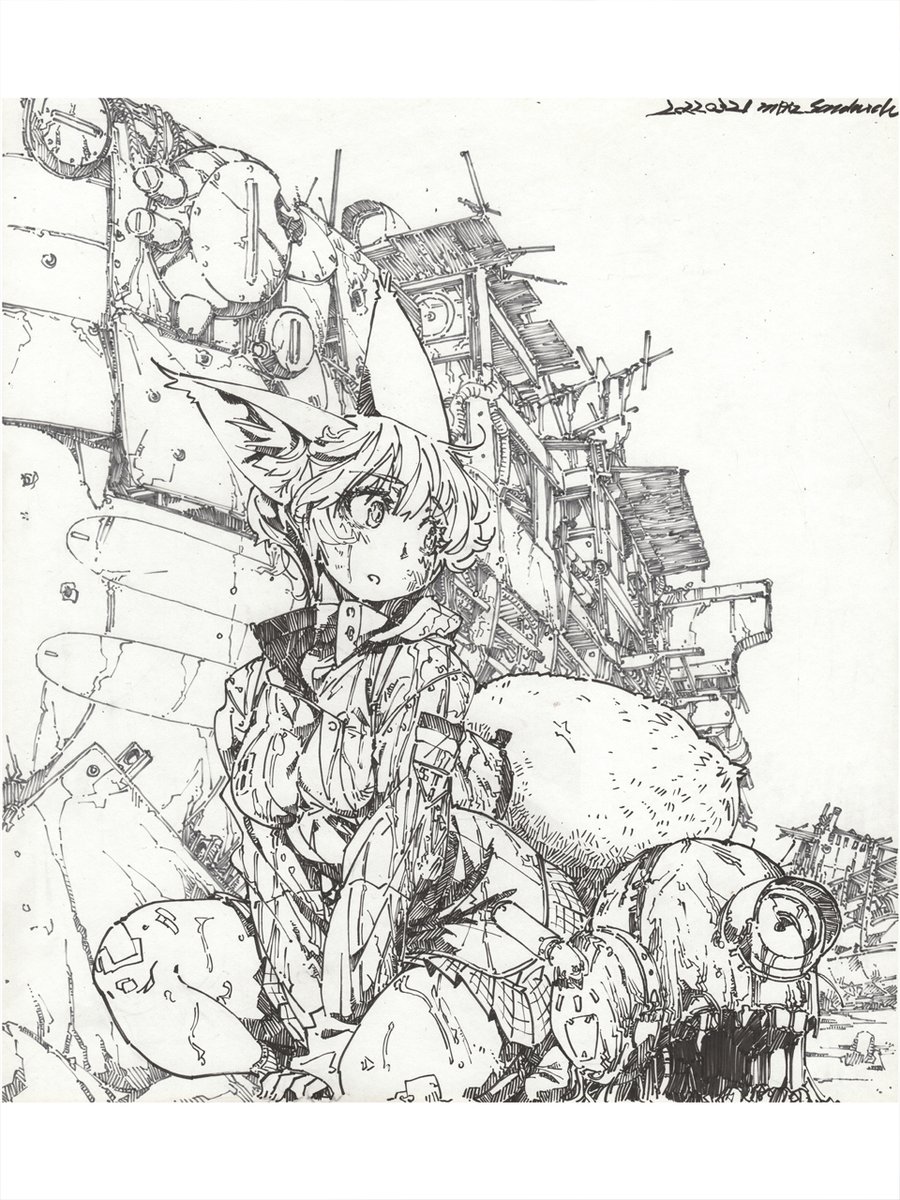 線画。このシリーズでは特に手の込んだものになりました。
#線画 #狐娘 
