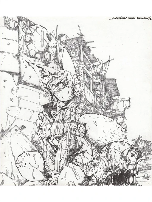 線画。このシリーズでは特に手の込んだものになりました。
#線画 #狐娘 