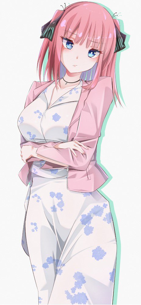 MIReeさんがTwitterに投稿した中野二乃(五等分の花嫁)のイラスト。