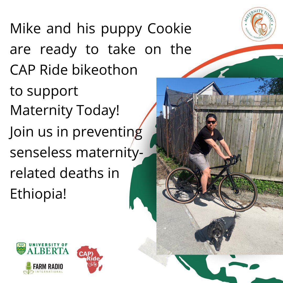 Just a few days left until CAP Ride Week! Join Mike and his puppy Cookie in preventing senseless maternity-related deaths in Ethiopia by #donating at bit.ly/37WGh16 #maternityhealth #newbornhealth #CAPRide