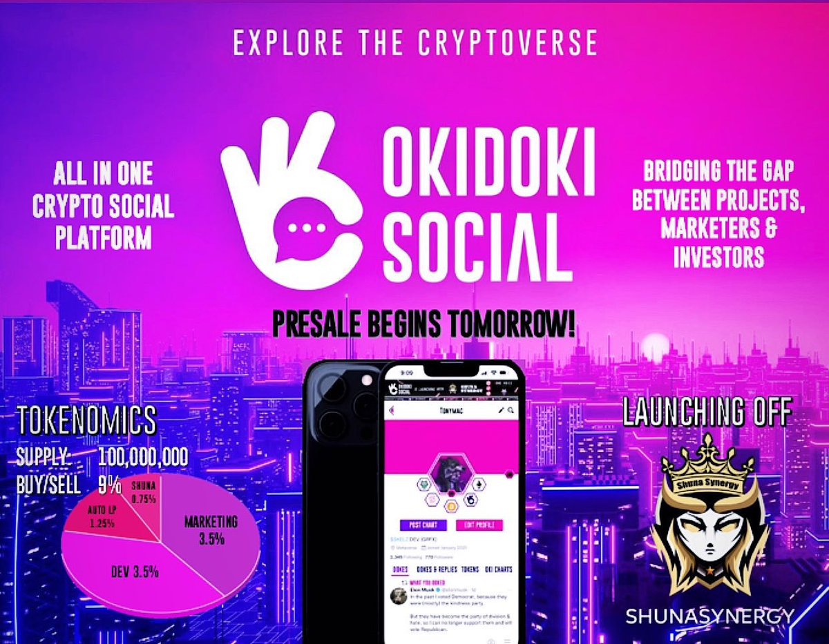 ninJaaKoL's tweet photo. @kryptokimmy @JakeGagain @GilbertDurinho @VoltInuOfficial @OkidokiSocial @ONEVOICE_DeFi @shuna_inuverse Public Pre-Sale is officially open! Please click on the Google form below for instructions and details we will need from you for the Pre-Sale.

30% Of Presale Tokens will be released before launch

70% Of Presale Tokens will be vested for 15 days. 

https://t.co/vZkaCLsYXl… https://t.co/k1WCqKOK0r