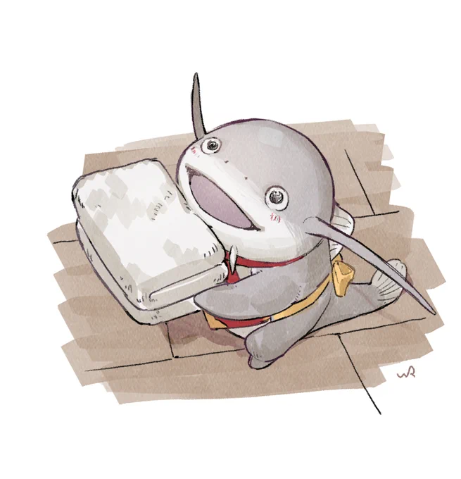 #軽い気持ちで描いたら思った以上に反響があった絵
この子   使用人ナマズオちゃん 
