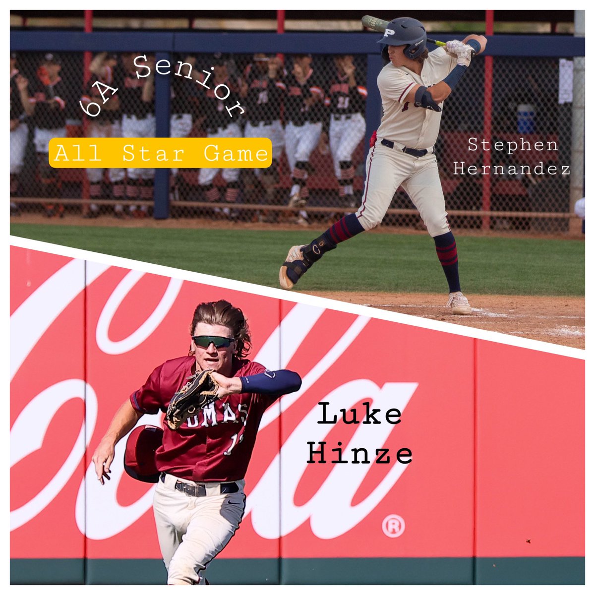 PerryBaseball07's tweet photo. Sunday baseball!! Seniors @stephenher10 Hernandez &amp; @luke21hinze will #RepPerry at the @AZBCA2020 #ASG tomorrow!

@CoachTip21 &amp; @rmota are assistants on the coaching staff. 

📅 May 29
⏰ 1 pm
📍 Goodyear Ballpark
🎟 At the gate

#PumaBall https://t.co/sjOAiagiOy