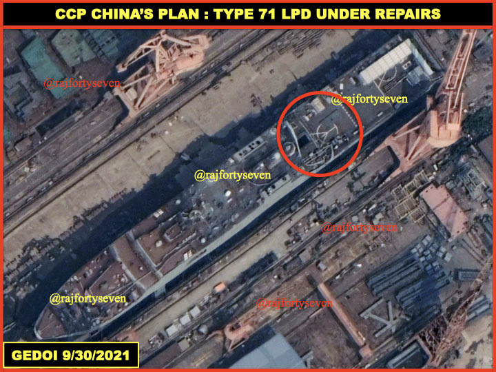 rajfortyseven's tweet photo. #CCP #China’s #PLAN #Type71 #LPD surprisingly getting repaired at #Guangzhou.
Notice the interesting opening.
Seeing it after years. https://t.co/vm50xNcsxn