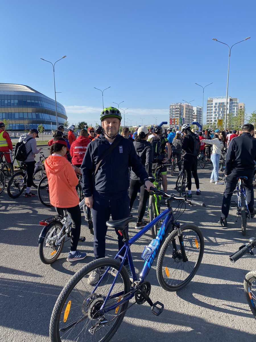Joined 🇧🇪,🇳🇱&amp; Cycling.kz for the #BeneluxTour in Nur-Sultan today ahead of the #worldbicycleday2022. #GoGreen