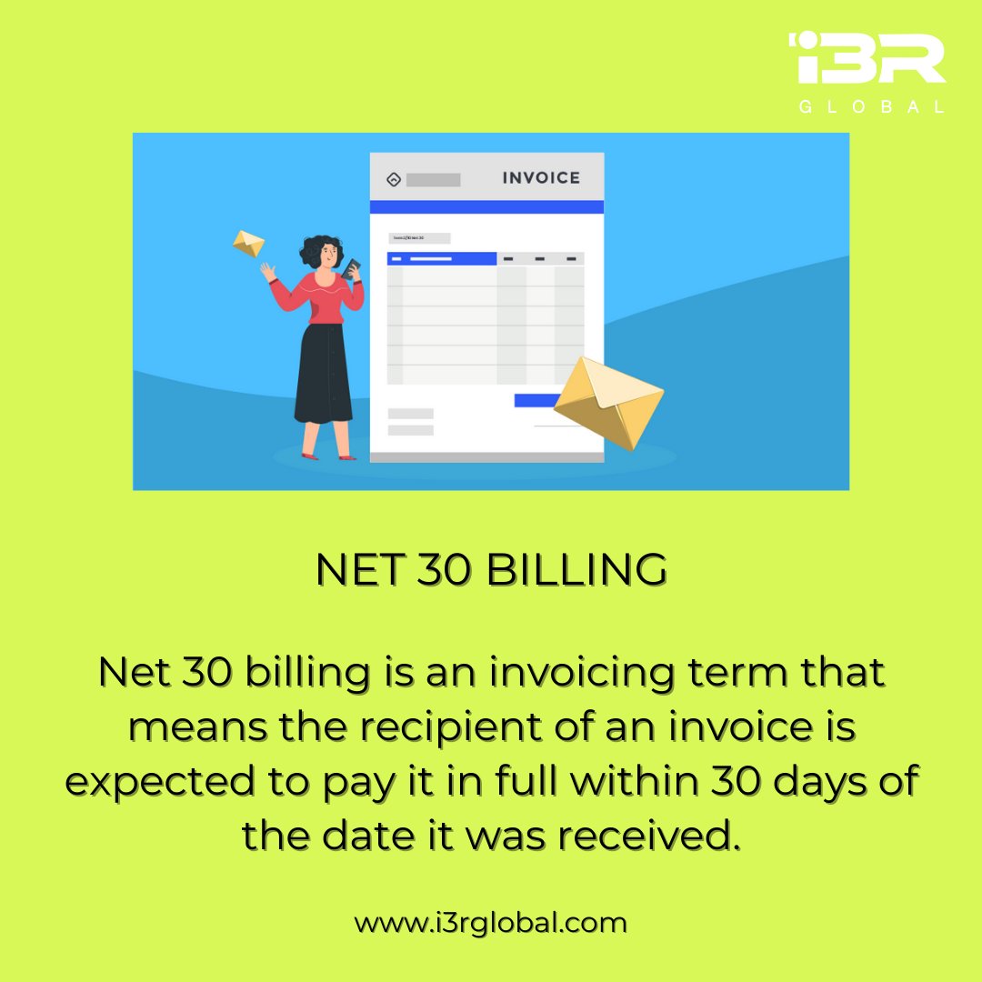 i3Rglobal's tweet image. Net 30 billing is effectively a “trade credit” that your business offers to your client.
.
.
.
.
#net30 #invoice #accountingterms #marketingterm #accounts #marketing #shortforms #famous #popularterms #billing #invoice #credit #tradenote #tradecredit