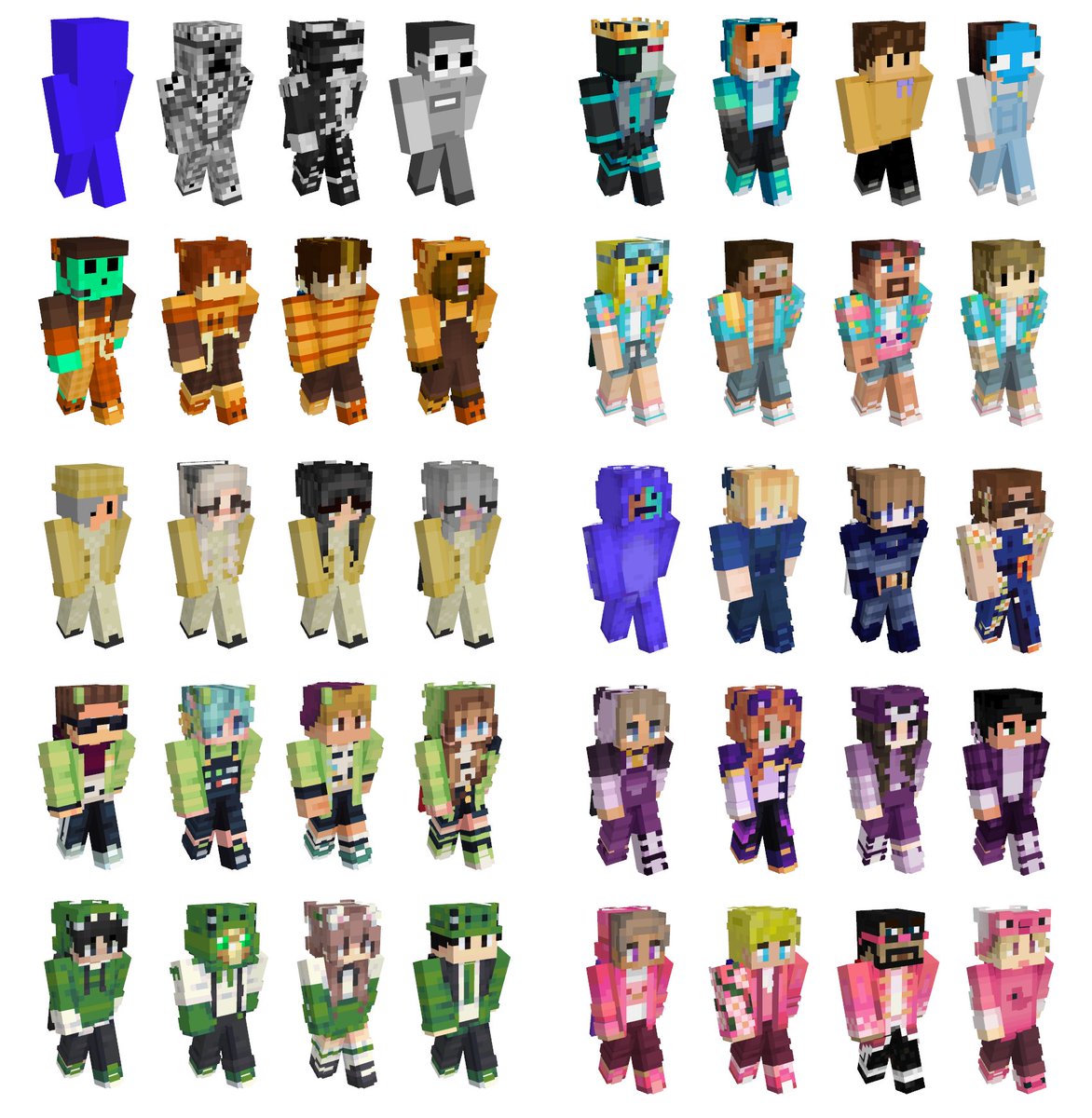 mccupdate's tweet image. These are all the skins that were used in MCC 22!

⤷ Skin credits