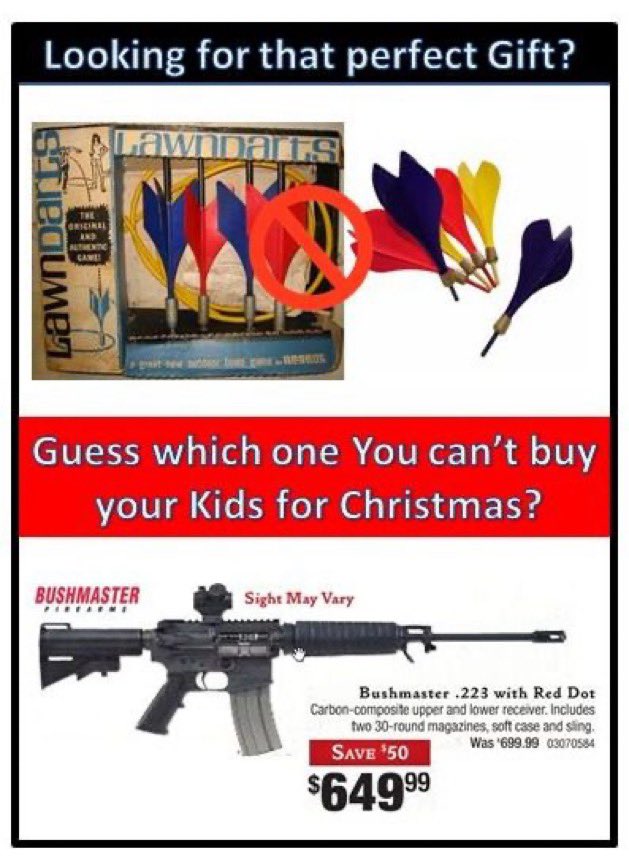 <a href="/RonFilipkowski/">Ron Filipkowski</a> Hey <a href="/tedcruz/">Ted Cruz</a>, in 1988 the federal government banned metal-tipped lawn darts because a single child died from one🎯
Read that again.