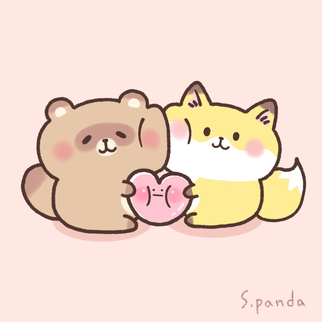 桜田ぱんだ ゆるかわイラストレーター 幸せをむぎゅっ タヌキとキツネ ゆるい絵 ゆるイラスト展覧会 ゆるかわ 桜田ぱんだ T Co 9fdsneibk9 Twitter