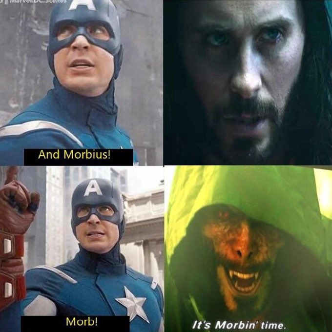 MovieM3mesWCont's tweet photo. #MorbiusSweep #Morbius ITS MORBIN TIME #Morbius https://t.co/IZ8do8rGQ5