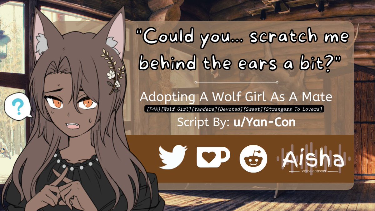 aisha_va's tweet photo. Will you help this precious wolf girl come out of the blizzard?
π¦ (Listen)- https://t.co/ZH7S8BaA7L
#ASMR #FantasyASMR #MonsterGirls
π’ - Commission Me?: https://t.co/LidKBSFjW1
π’ - Donate/Tip?: https://t.co/zdCBrXAjFL https://t.co/TCwwpNj9ly