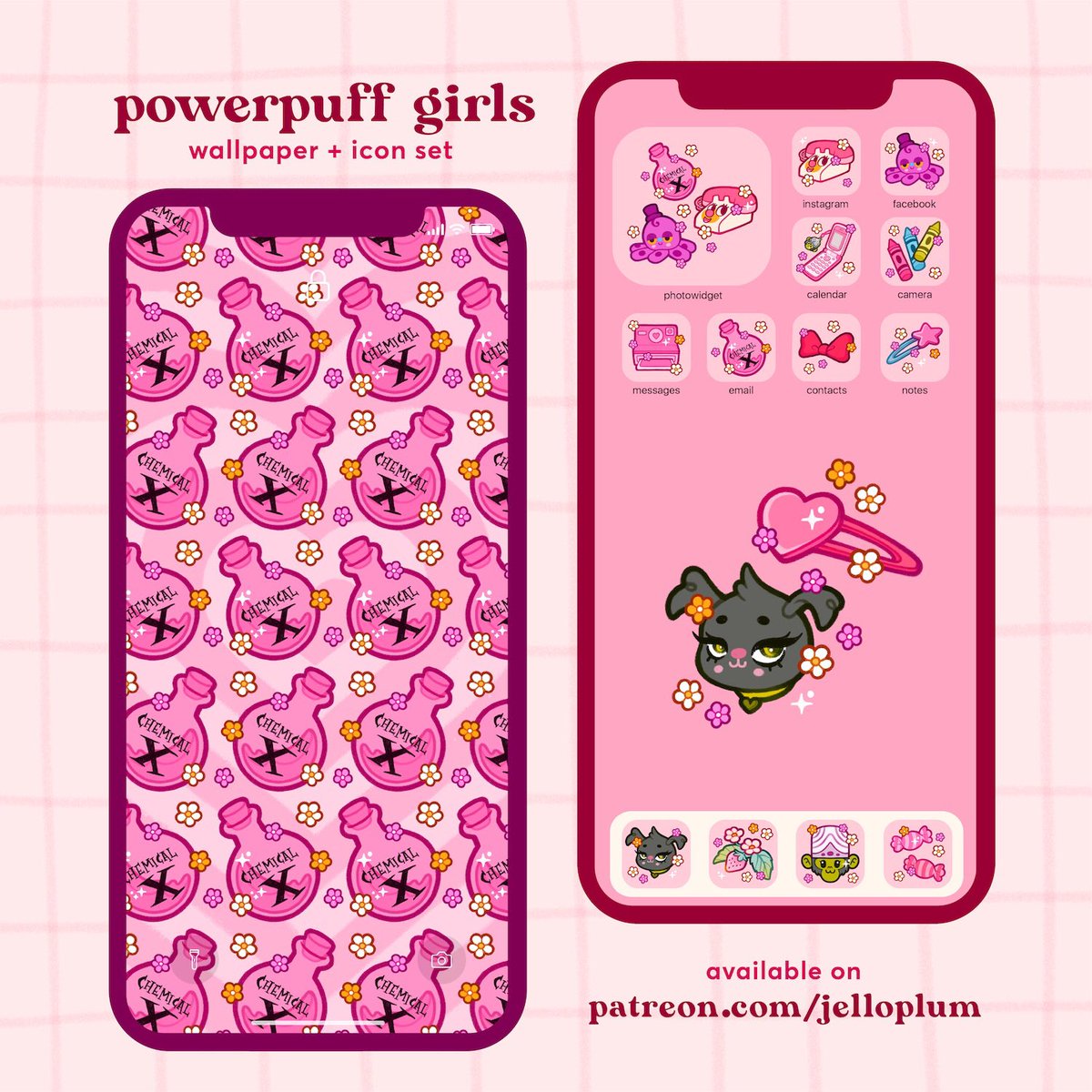 you'll also get access to all previous digital goodies from this year, like this sweet powerpuff girls icon set! 💗🌸 