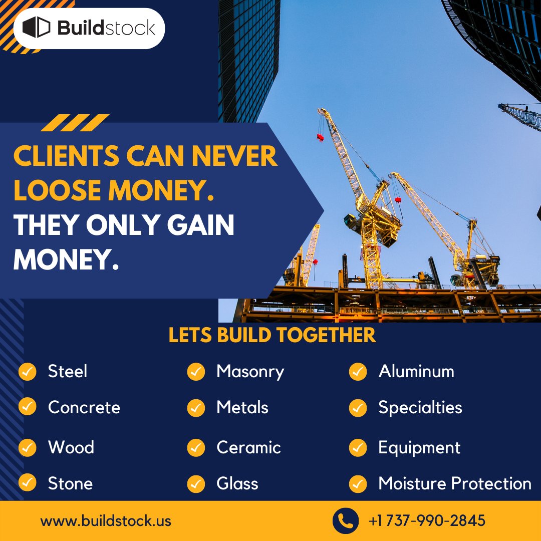 Double your Profits on your next Construction Project.
To know more about us visit below
buildstock.us
#construction #buildingmaterials #building #rawmaterials #manufacturing #contractors #designbuild #highrisebuildings
#b2b #buildstock #buildingconstruction