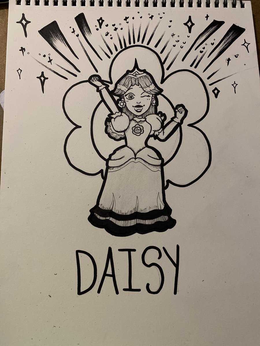 therougelady's tweet photo. Haven’t really posted on here in a while here is art of princess daisy https://t.co/p9DJ9BrSIv