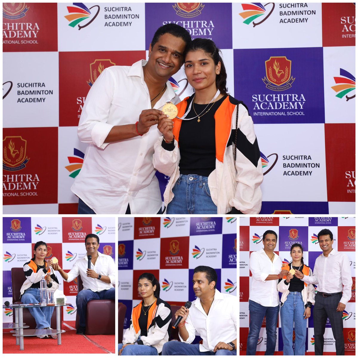 kpradeepraju's tweet photo. Press meet at Suchitra Sports Academy with Boxing World Champion Nikhat Zareen!!! It’s a proud moment for Team Suchitra! Extremely happy to be a part of her success journey!!! 🥇⭐️🎉
@BFI_official
#Nikhat_Zareen #boxing #worldchampion #champion https://t.co/n08cNBrCjc