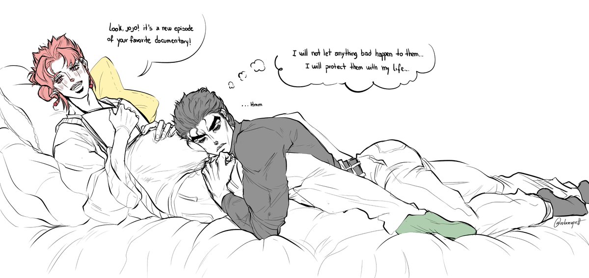 jojo right now is paying his attention to something more important 🥰⭐️🍒🦋🔰💕 #jotakak #mpreg