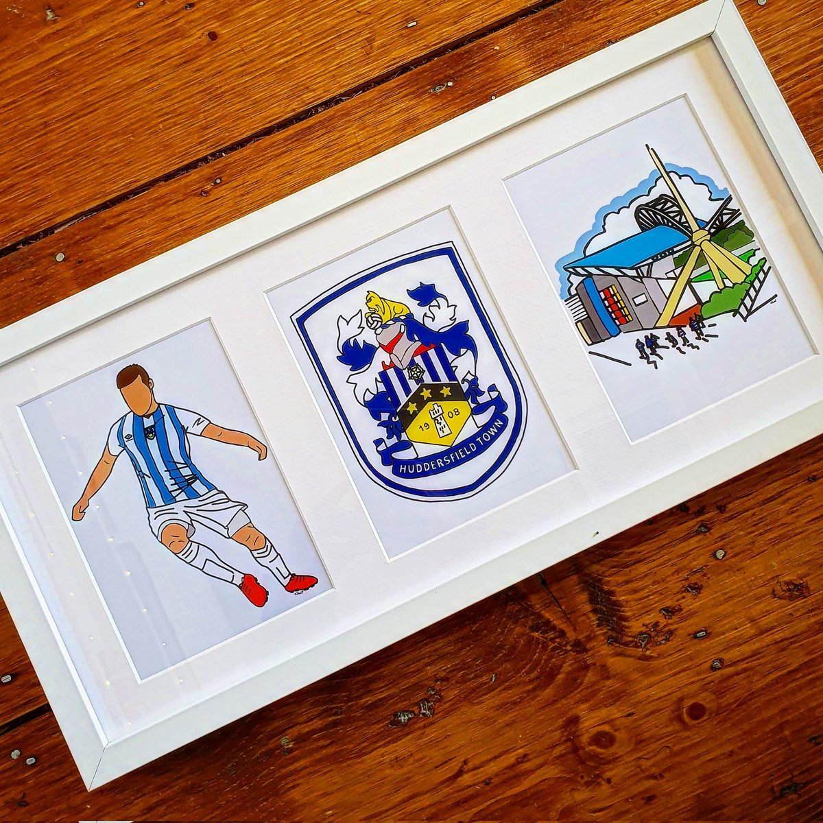 CustardCreate's tweet photo. *COMPETITION* Good luck at Wembley today #htafc ! 
To win one of our framed Huddersfield Town triples,  like this post, follow &amp; RT! ⚽️⚽️⚽️ #utt #huddersfieldtown #theterriers #custardcreate #thepiecehall https://t.co/1x46NpLrzB