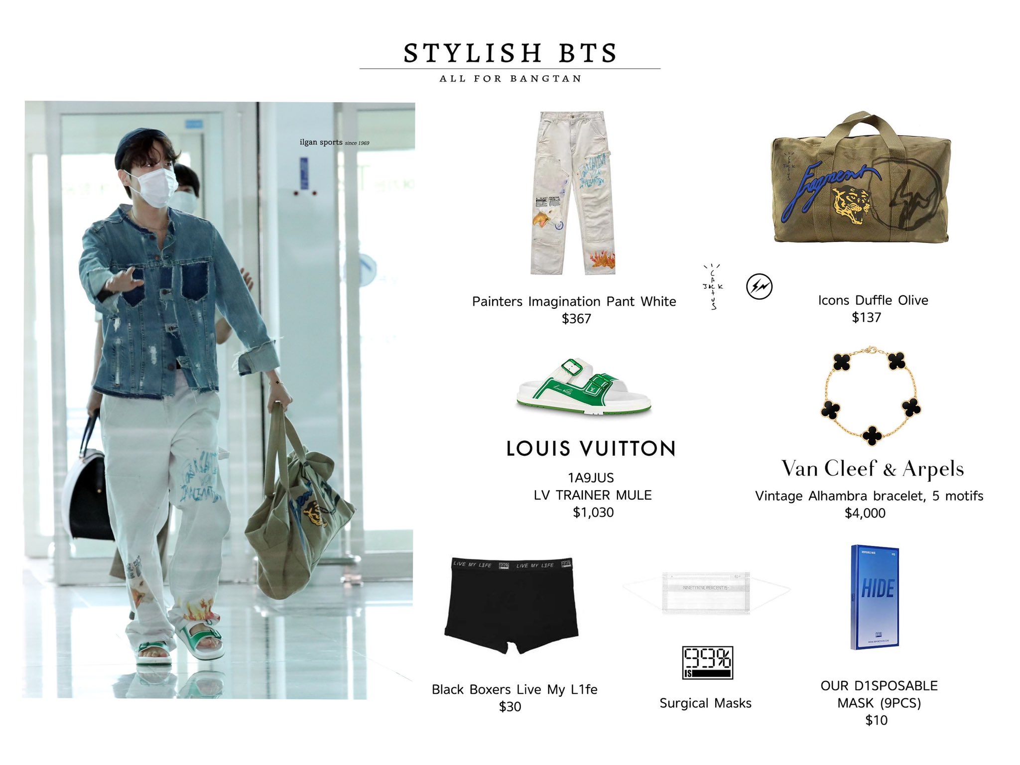 방탄소년단 진  Face of LV Jin's airport outfits feat. the green Louis Vuitton  Litter Bag : 네이버 블로그