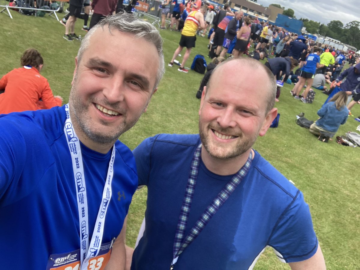Enjoyed #emf2022 half marathon with @craighallbrown this morning. Definitely flatter than the hills round Blairgowrie! Good luck to the marathon runners- that’s a long old way!