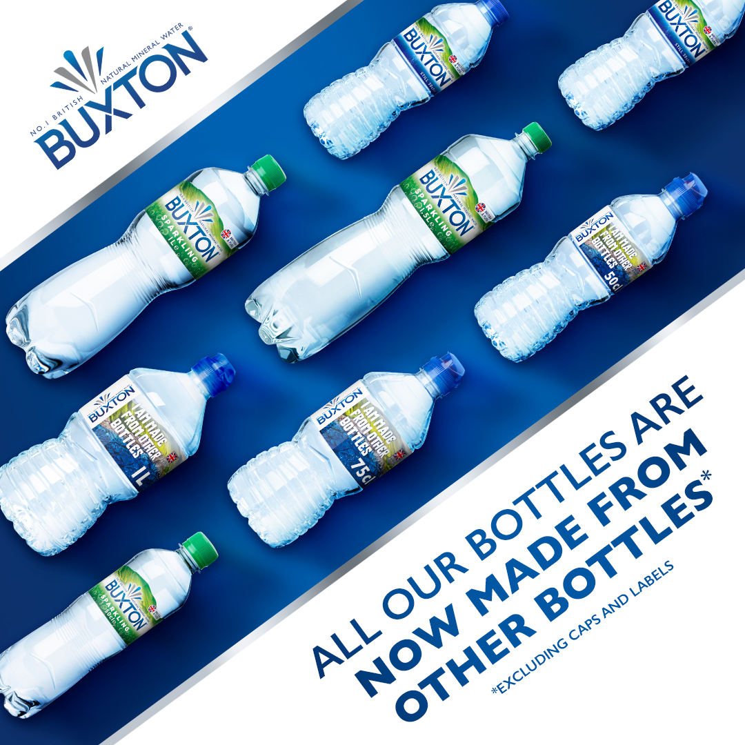 We believe bottles have more than one life ♻️ That's why every Buxton bottle is now made from 100% recycled plastics*, making them our most sustainable bottles yet. Read more: buxtonwater.co.uk/find-out-more *Excluding caps and labels