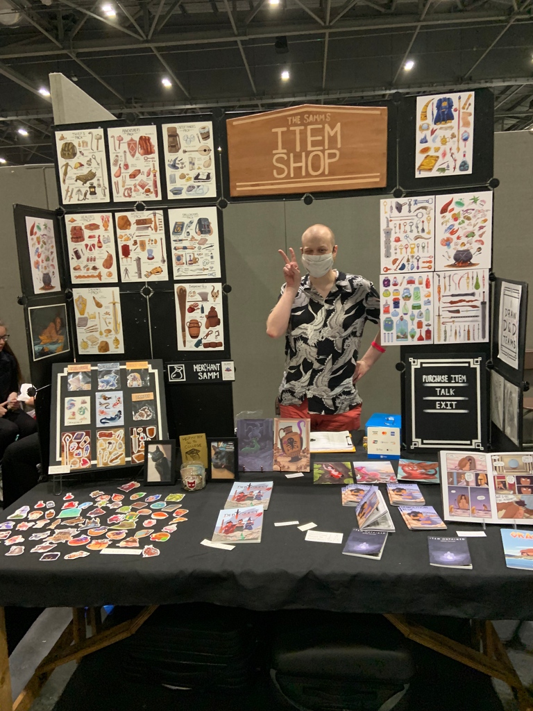 dNoDice's tweet photo. Last day of #ComiconLondon 😥 

Yesterday was full of Witcher goodness, including meeting the voice of the Witch, @DCockle. Then checking out some of the great stuff in Artist's Alley, like Samm's Item Shop and @LazyDragonUK. https://t.co/jRwdGfBApD