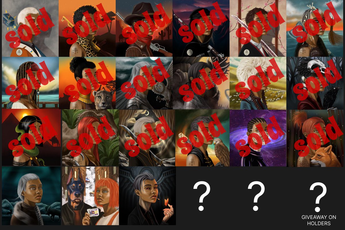 Thanks to everyone who contributed to the development of the project, each holder is already part of a small family that is slowly growing and evolving. There will be a total of 48 works, and the 24th work will be gifted to Random Holder! #NFT #NFTCommumity #NFTProject #NFTartist