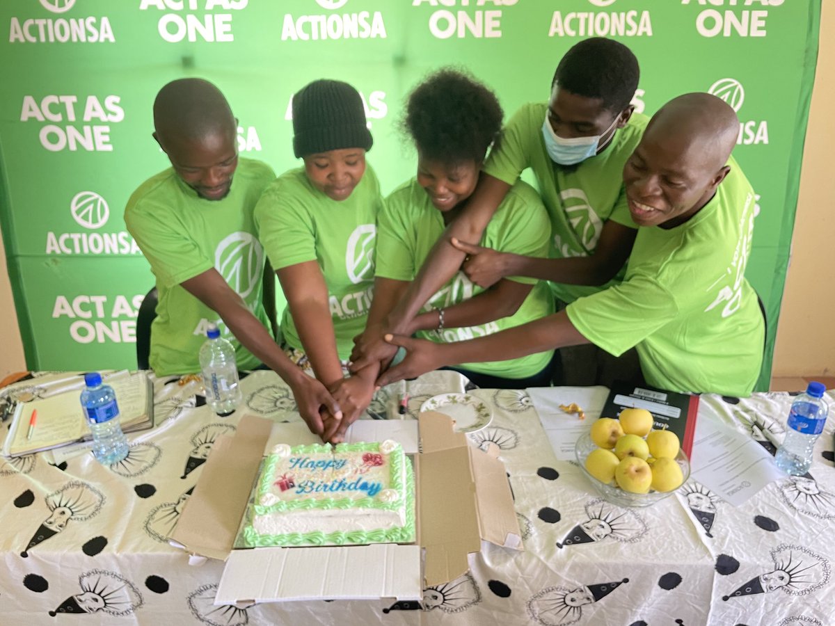 AtholT's tweet photo. The new ActionSA branch chair and his committees in Bizana have celebrated the birth of this branch by cutting a birthday cake. Hi hip hooray! https://t.co/m10g5bQMg5