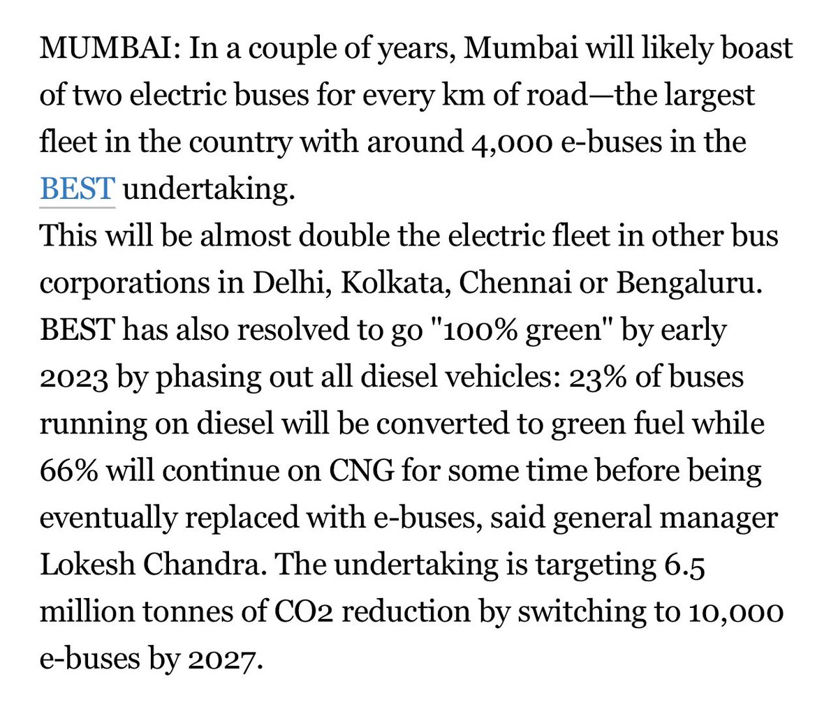 AUThackeray's tweet photo. https://t.co/pV62BhbIfJ

Maharashtra leading the EV revolution. One of the largest fleets for any ULB/ sub- national governments in the world, thanks to the sustainable development model of CM Uddhav Thackeray ji.
In Mumbai itself, we aim to have 10k electric buses by 2026. https://t.co/JCWoBfTlgs