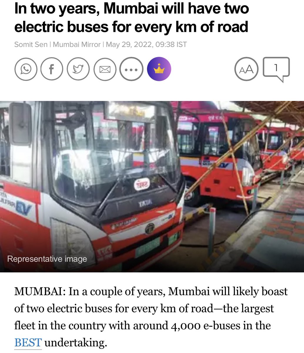 AUThackeray's tweet photo. https://t.co/pV62BhbIfJ

Maharashtra leading the EV revolution. One of the largest fleets for any ULB/ sub- national governments in the world, thanks to the sustainable development model of CM Uddhav Thackeray ji.
In Mumbai itself, we aim to have 10k electric buses by 2026. https://t.co/JCWoBfTlgs