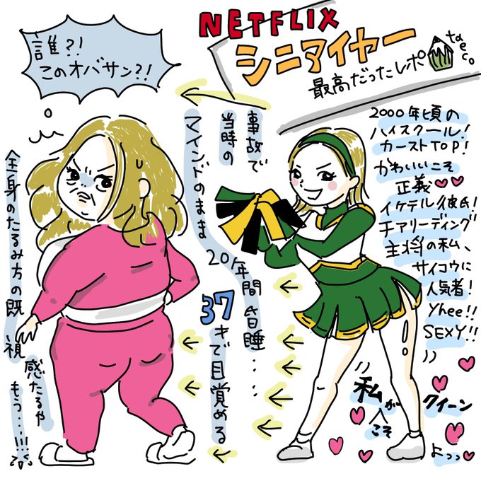 Netflixのシニアイヤーが面白すぎたのでイラストレポ描いた。元気になれる映画なのでぜひ見てほしいし、映画レポの仕事がほしい!(どさくさ)
#映画イラスト #シニアイヤー #Netflix 
#私はこんな仕事がしたい #関係者に届くまでリツイートされ続けると聞いて 