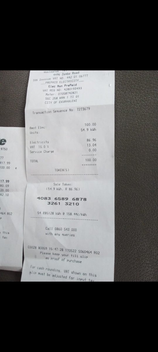 Anto_Moos's tweet photo. @Moses_Buju_M @City_Ekurhuleni @Eskom_SA @CoE_Call_Centre I bought through pick n pay and used my @StandardBankZA banking app cos I thought @PicknPay store had an error I've been doing that only this week this happened... for R100 I used to get 54.9Kwh units https://t.co/oADeRgMJK1