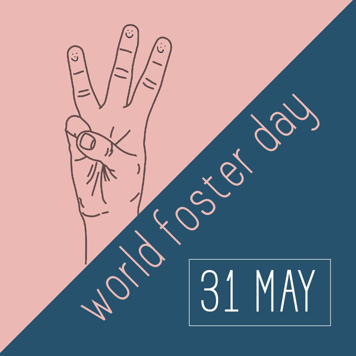 World Foster Day is TWO days away! On 31 May, 
Draw a smiley face on three fingers.
Snap a pic of your smiley face moment.
Share it on social media using #worldfosterday .
#worldfosterday #thisisfostercare #createawareness