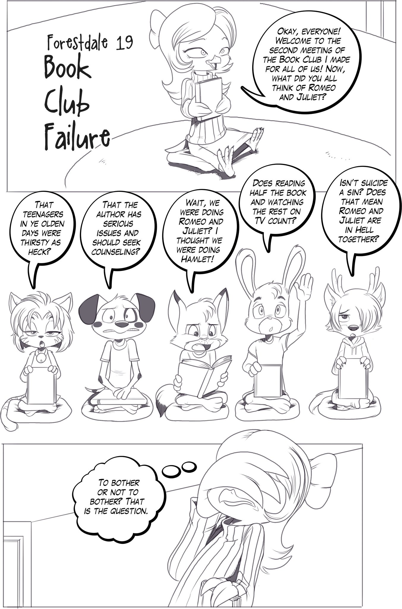 Forestdale Comic Series on Twitter "Forestdale 19 Book Club Failure