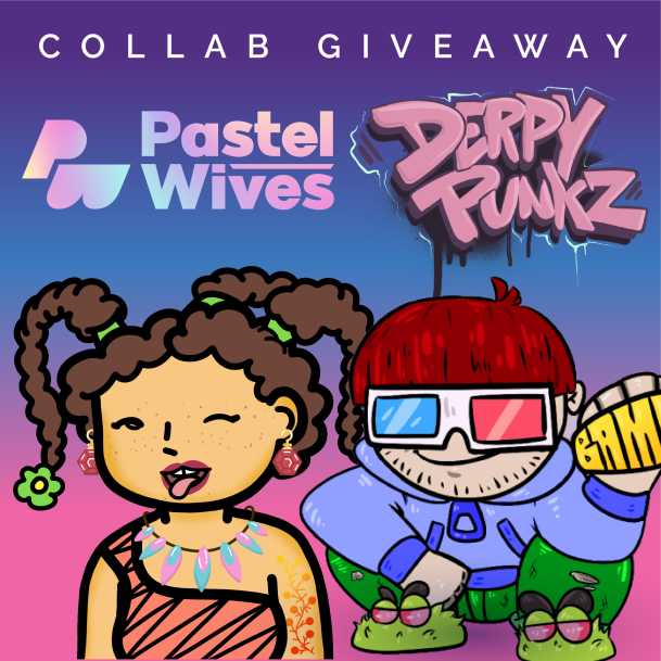 DerpyPunkz's tweet photo. 🎉Pastel Wives x DerpyPunkz Giveaway 🎉 

Prize:
🏆 Pastel Wives 10 WL Spots
🏆 DerpyPunkz 10 WL Spots

1⃣ Follow  @pastelwives2022 &amp; @DerpyPunkz
2⃣ Like and RT 🤩 
3⃣ Tag 3 friends 🙌 

Winners chosen in 48 hrs! ❤️ 

#NFTCommunity #NFT  #freemint #nftgiveaway https://t.co/I1KW137RVd