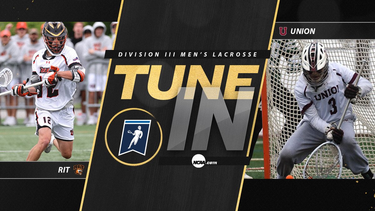 🏆 DIII Men's Lacrosse Championship 🏆

<a href="/RITathletics/">RIT Athletics</a> vs. <a href="/UnionAthletics/">Union Athletics</a> 

🥍 TUNE IN 🥍
1:00 P.M. EST
on.ncaa.com/2bf4ca #NCAAD3 #d3lax