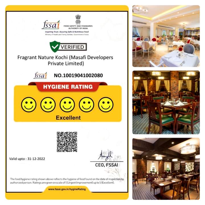 fragrantresort's tweet photo. Honour to receive the five-star Hygiene Rating from the Food Safety and Standards Authority Of India (FSSAI) for Fragrant Nature Kochi. @fragrantresort

Food Safety and Standards Authority of India Ministry of Health and Family Welfare, Government of India https://t.co/VzxCFzwCac