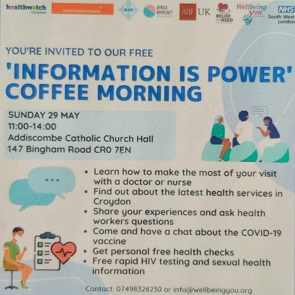 Healthwatch Croydon on Twitter "Information is Power Coffee Morning is